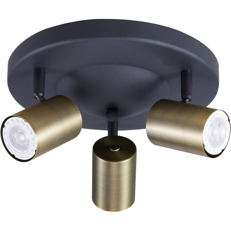 Kattospotti Heat Gold Tube 3-osainen pyöreä GU10 kulta/musta