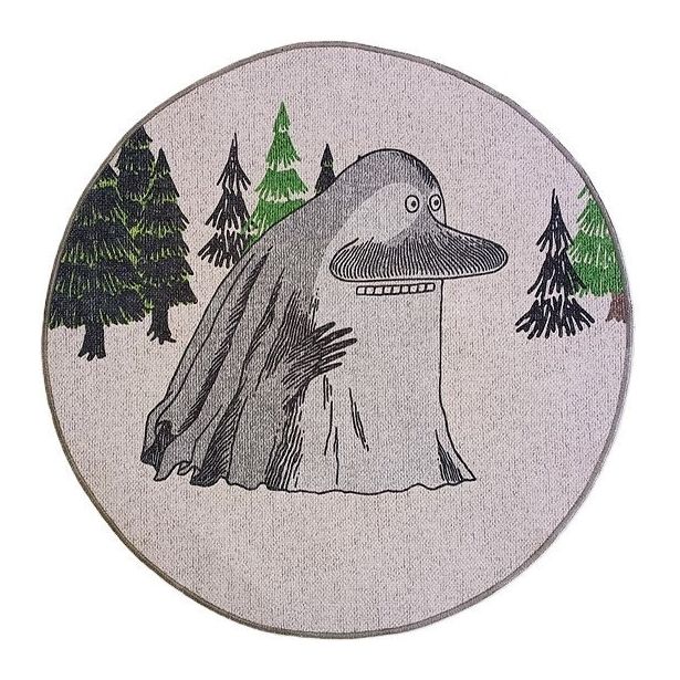 Pyöreä matto Muumi Mörkö Metsässä Ø80cm beige