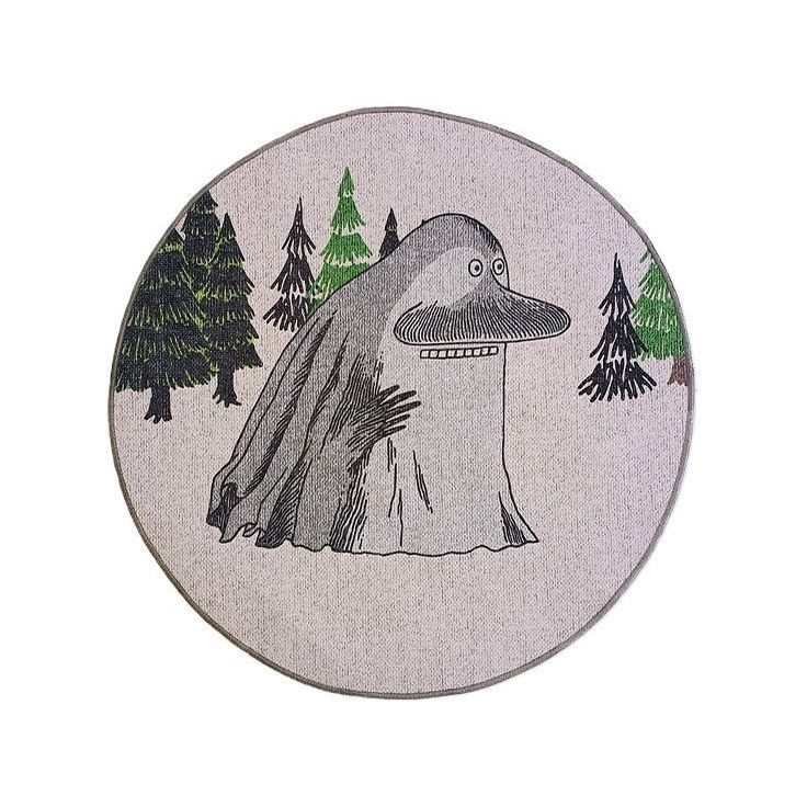 Pyöreä matto Muumi Mörkö Metsässä Ø80cm beige