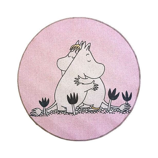 Pyöreä matto Muumi Rakkaus Ø80cm pinkki