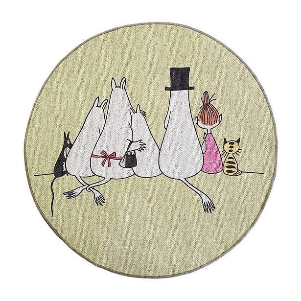 Pyöreä matto Muumi Yhdessä Ø80cm vihreä