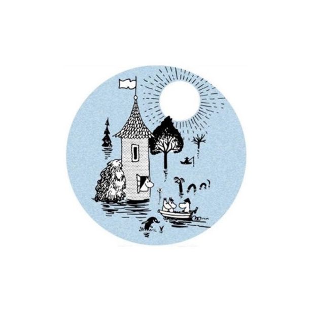 Pyöreä matto Muumi Suuri Tulva Ø80cm sininen