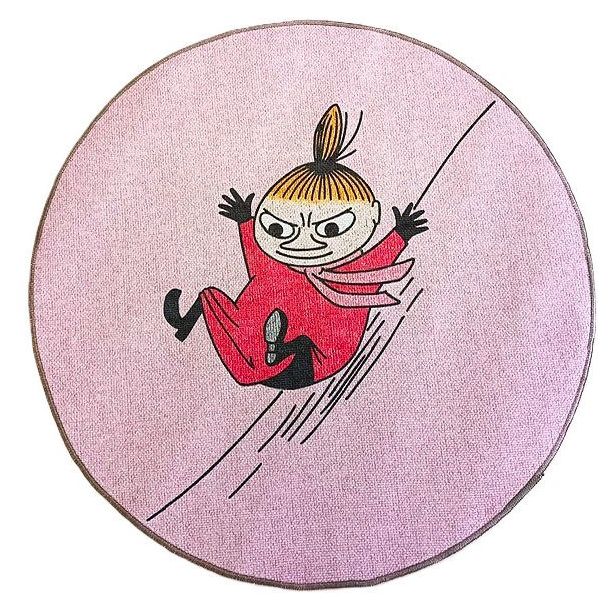 Pyöreä matto Muumi Myy liukumäessä Ø80cm pinkki