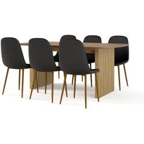 Ruokailuryhmä Bark Richeto-pöytä, Nibe-tuoli 4-8 kpl, 180-240  cm, eri värisiä tuoleja
