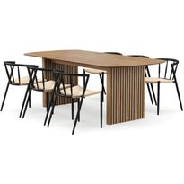 Ruokailuryhmä Bark Richeto-pöytä, Winston-tuoli 6-8 kpl, 180-240 cm