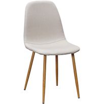 Ruokatuoli Basic Home Nibe, beige/harmaa/musta/ruskea, pähkinänväriset jalat
