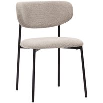 Ruokatuoli Basic Home Lucy, 2 kpl, bouclé-verhoilu, mustat metallijalat