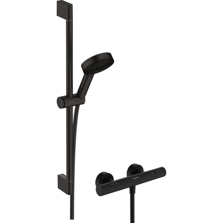 Suihkusetti Hansgrohe Pulsify Select S Ecostat, termostaattihanalla, mattamusta