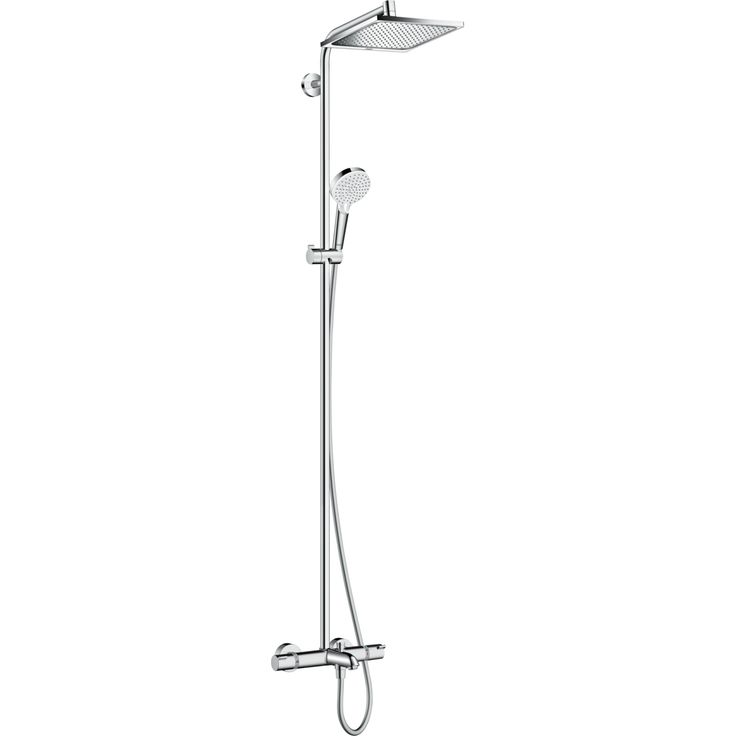 Sadesuihkusetti Hansgrohe Crometta E Showerpipe 240 1jet, termostaattihanalla ja juoksuputkella