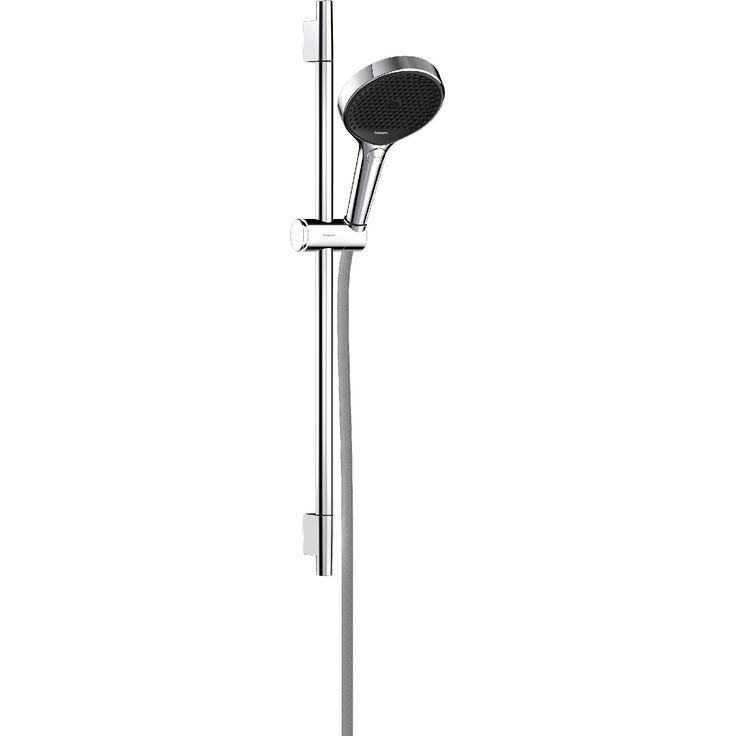hansgrohe Rainfinity Suihkusetti 130 3jet, suihkutanko S Puro 65 cm, push slider liu'ulla ja Designflex tekstiilisuihkuletkulla 160 cm