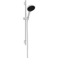 Suihkusetti Hansgrohe Rainfinity 130 3jet EcoSmart, suihkutanko S Puro 65 cm, liu&#039;ulla ja Designflex-tekstiilisuihkuletkulla 160 cm, mattavalkoinen
