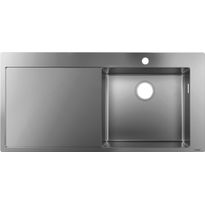 Keittiöallas Hansgrohe S71 S715-F450, upotettava 450, valutustaso vasen, yksi hanareikä, ruostumaton teräs