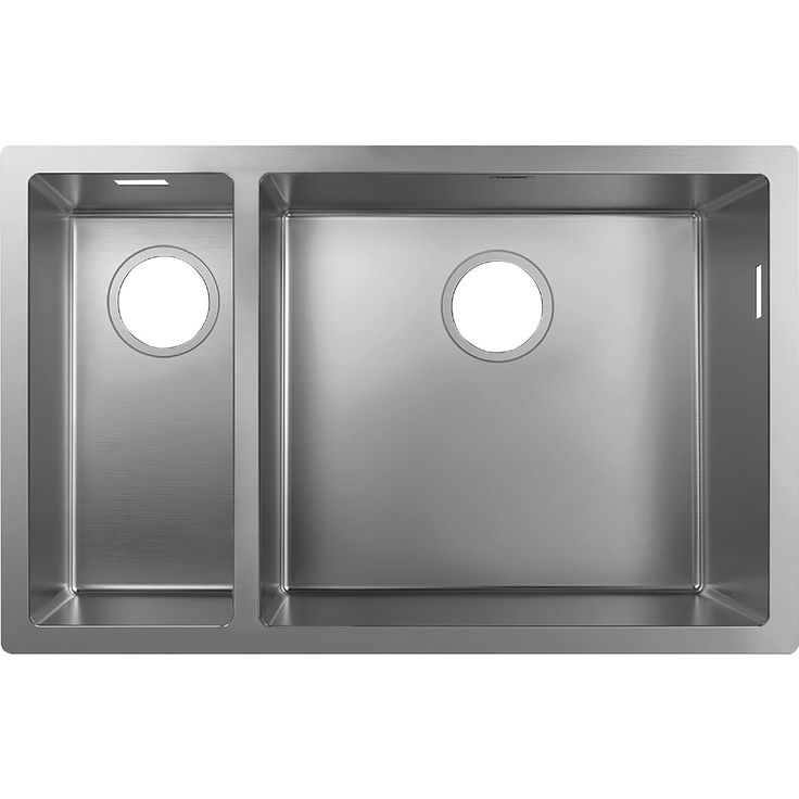 hansgrohe S71 S719-U655 alta-asennettava teräsallas 180/450 kivitasoon