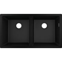 Kaksialtainen Keittiöallas Hansgrohe S51 S510-U770, alta asennettava 370/370 kivitasoon, Silicatec, eri värejä