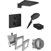 Sadesuihkusetti Hansgrohe ShowerSelect/Raindance E 300 Air, termostaattihanalla, piiloasennus, hierova suihku, suihkupää ⌀300mm, matta musta