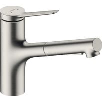 Keittiöhana Hansgrohe Zesis M33 150, ulosvedettävä juoksuputki, 2 jet, ruostumaton teräs