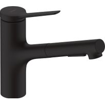 Keittiöhana Hansgrohe Zesis M33 150 2 jet, ulosvedettävä juoksuputki, sBox lite, mattamusta