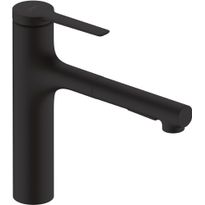Keittiöhana Hansgrohe Zesis M33 160, ulosvedettävä juoksuputki, 2 jet, sBox lite, mattamusta