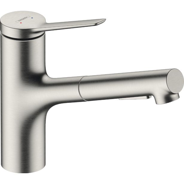 hansgrohe Zesis M33 Yksiote keittiöhana 150, metallinen ulosvedettävä juoksuputki, 2 jet, sBox
