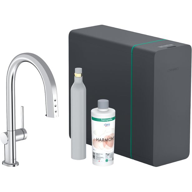hansgrohe Aqittura M91 SodaSystem 210, Ulosvedettävä juoksuputki, 1jet, sBox, setti