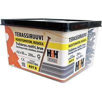 Terassiruuvi H&amp;H 55x4.2mm, AISI410, TX20, ruskea 250kpl/pkt