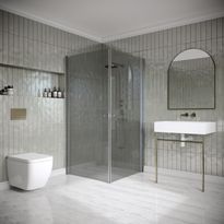 Suihkunurkka Hietakari Classic 148, 905x905mm, harmaa profiili, savulasi, Verkkokaupan poistotuote