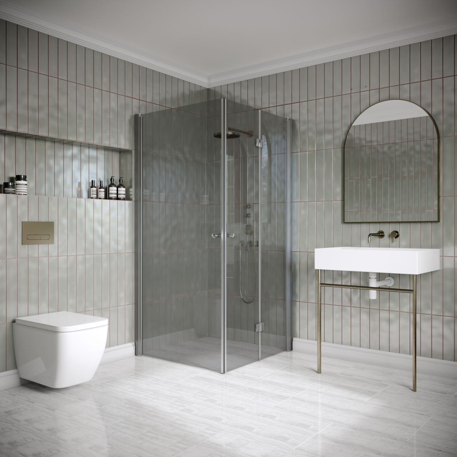 Suihkunurkka Hietakari Classic 149, 695x805mm, harmaa profiili, savulasi