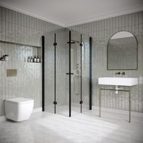 Suihkunurkka Hietakari Classic 150, 695x695mm, musta profiili, kirkas lasi, Verkkokaupan poistotuote