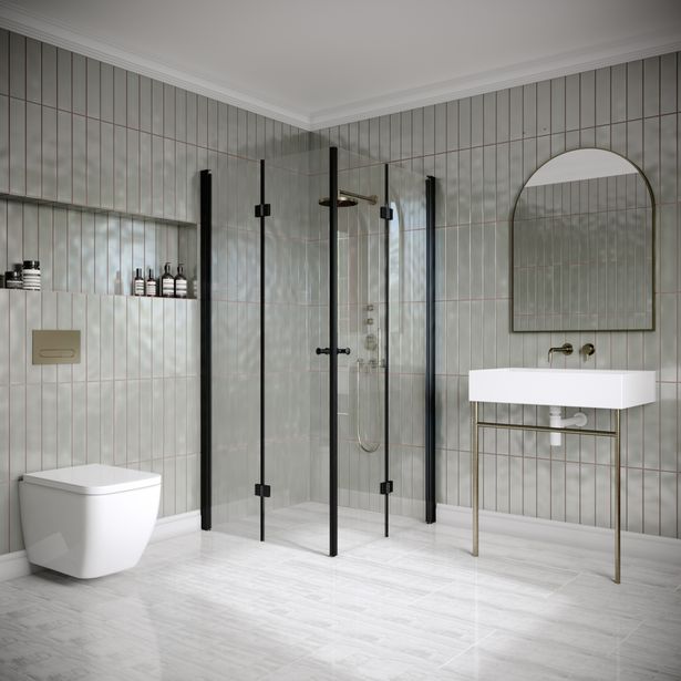 Suihkunurkka Hietakari Classic 150, 695x695mm, musta profiili, kirkas lasi