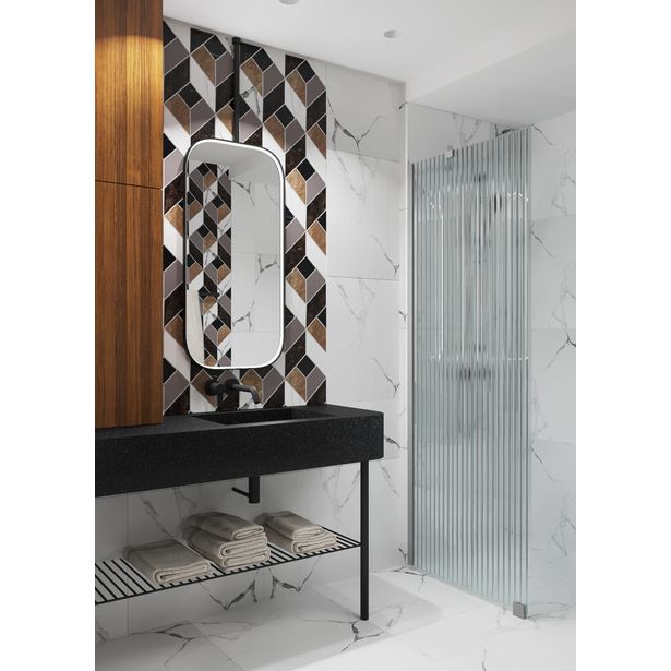 Suihkuseinä Hietakari Forma 301, harmaa/reeded, 530 mm