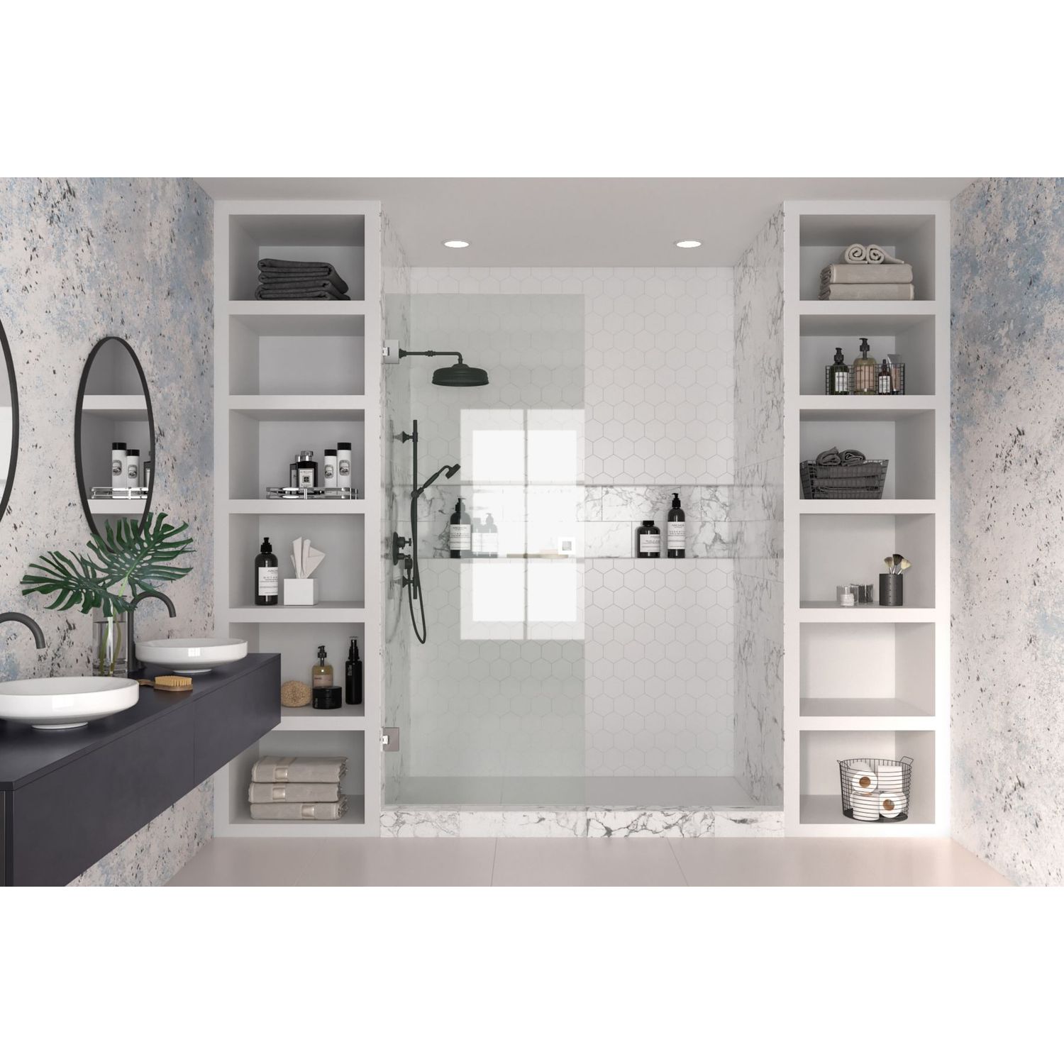 Suihkuovi Hietakari Vetro 512, 680 mm, kromiprofiili, kirkas lasi