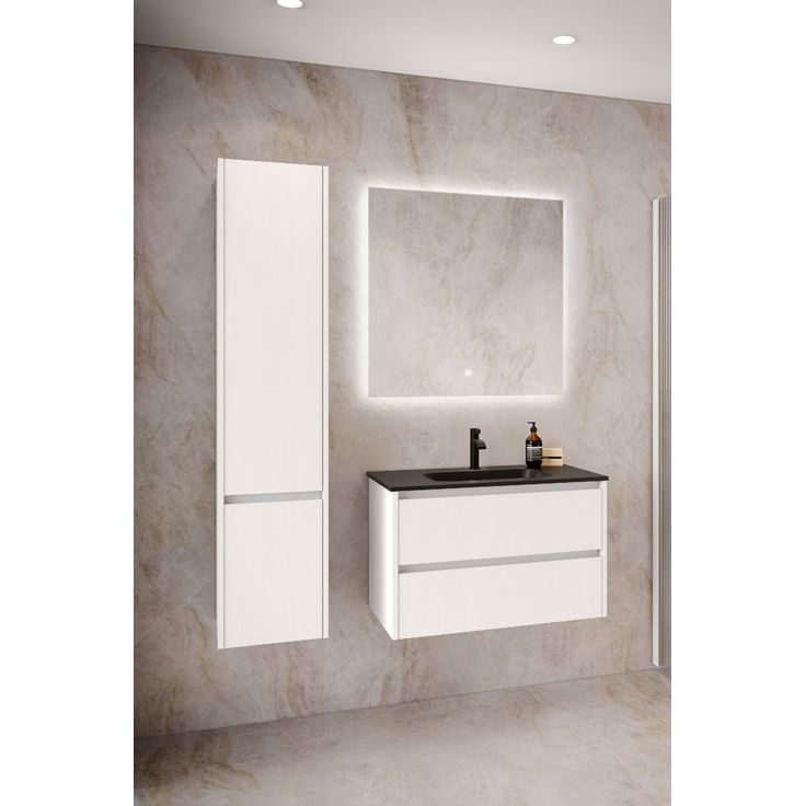 Korkea kaapi kahdella ovella Hietakari Classic K07, 350x350x1600 mm, mattavalkoinen