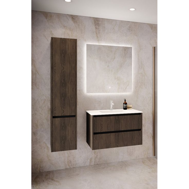 Korkea kaapi kahdella ovella Hietakari Classic K07, 350x350x1600 mm, ruskea puukuvio