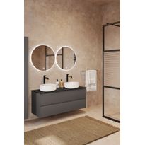 Allaskaappi kahdella malja-altaalla Hietakari Luna L10, 1184x455 mm, eri vaihtoehtoja