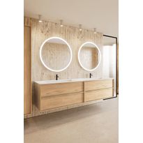 Kaksoisallaskaappi kaksoisaltaalla Hietakari Casa H07, 1980x457x500 mm, valkoinen Corian-allas, eri värejä