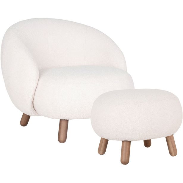 Lepotuoli rahilla House Nordic Savona, valkoinen