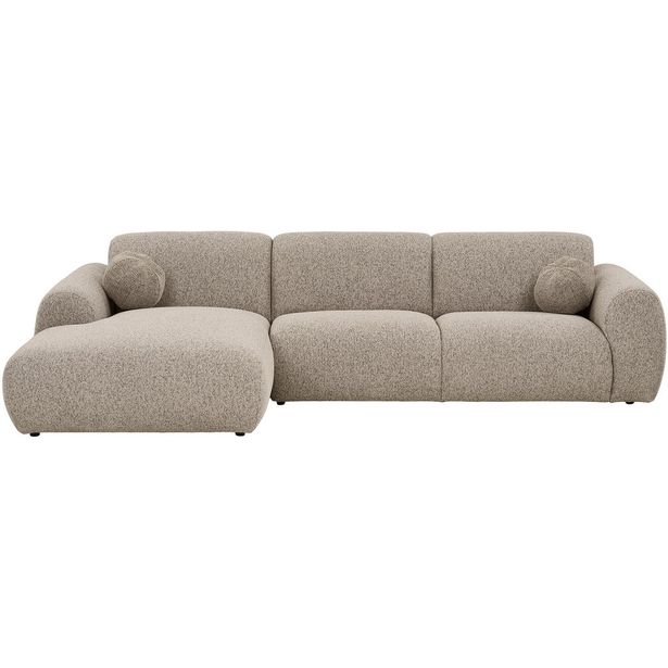 Divaanisohva House Nordic Clyde, 4-istuttava, vasen, ruskeanharmaa