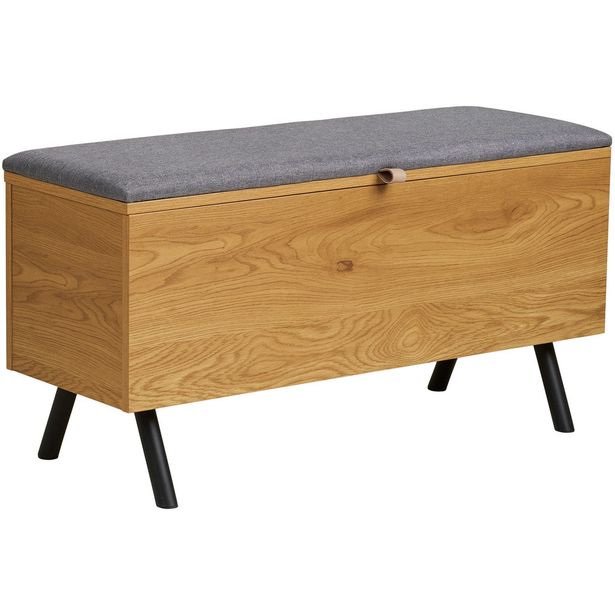 Säilytyspenkki House Nordic Barco, 92x33x48cm, ruskea/harmaa