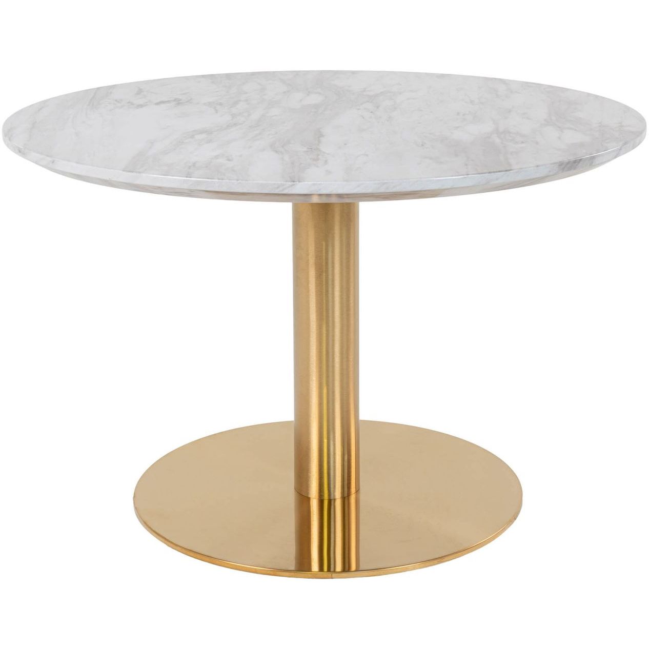 Sohvapöytä House Nordic Bolzano, ø70x45cm, messinki/valkoinen marmorijäljitelmä