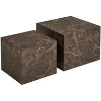 Sohvapöytä House Nordic Prague, 40x40/50x50cm, ruskea marmorikuosi