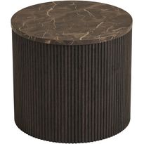 Sivupöytä House Nordic Rota, ø45x40cm, tummanruskea marmorikuosi