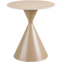 Sivupöytä House Nordic Annecy, ø50x56cm, hiekka/travertiinikuosi