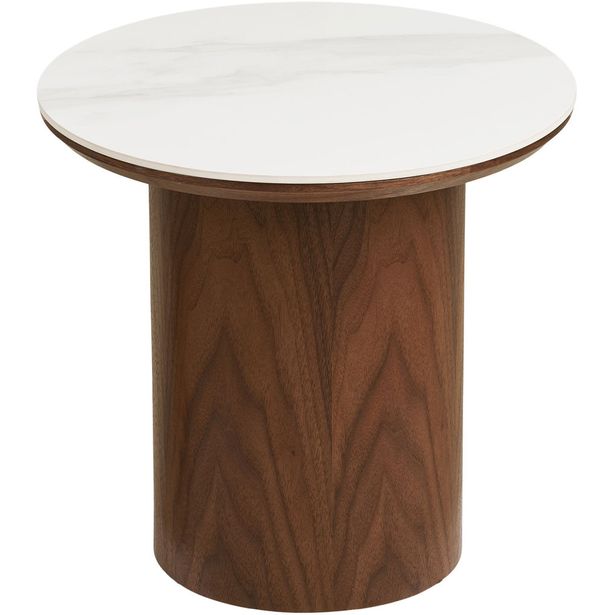 Sivupöytä House Nordic Noli, ø40x38cm , valkoinen/tummanruskea