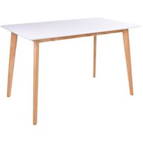 Ruokapöytä House Nordic Vojens, 120x70cm, valkoinen/ruskea, Verkkokaupan poistotuote