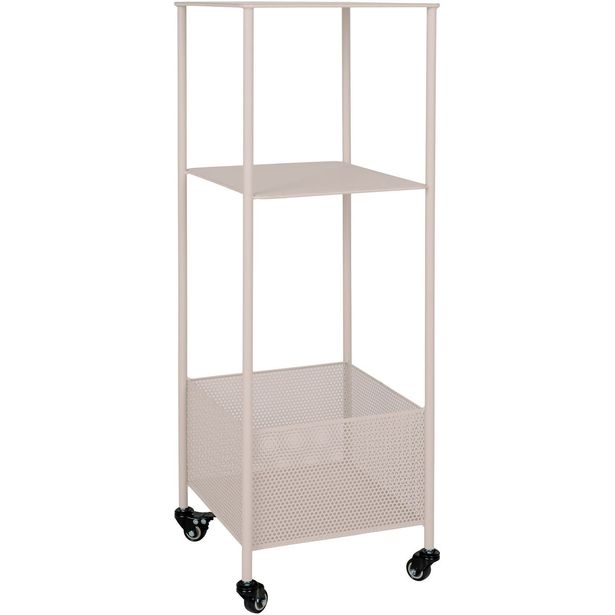 Hyllykkö pyörillä House Nordic Torres, 35x35x106cm, beige
