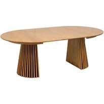 Jatkettava ruokapöytä House Nordic Osaka, ø120x120-160-200cm, vaaleanruskea tammiviilu, Verkkokaupan poistotuote