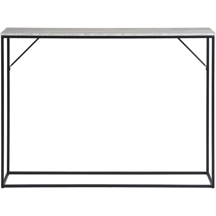 Konsolipöytä House Nordic Vita, 1 hyllyllä, 110x26x80cm, travertine-kuosi/musta