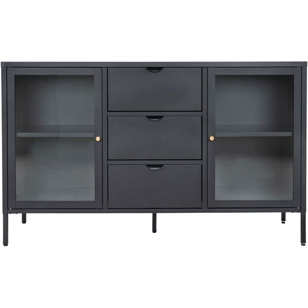 Vitriini House Nordic Dalby, 3 laatikolla, 140x40x85cm, musta
