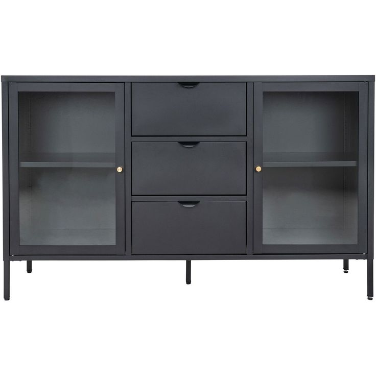 Vitriini House Nordic Dalby, 3 laatikolla, 140x40x85cm, musta