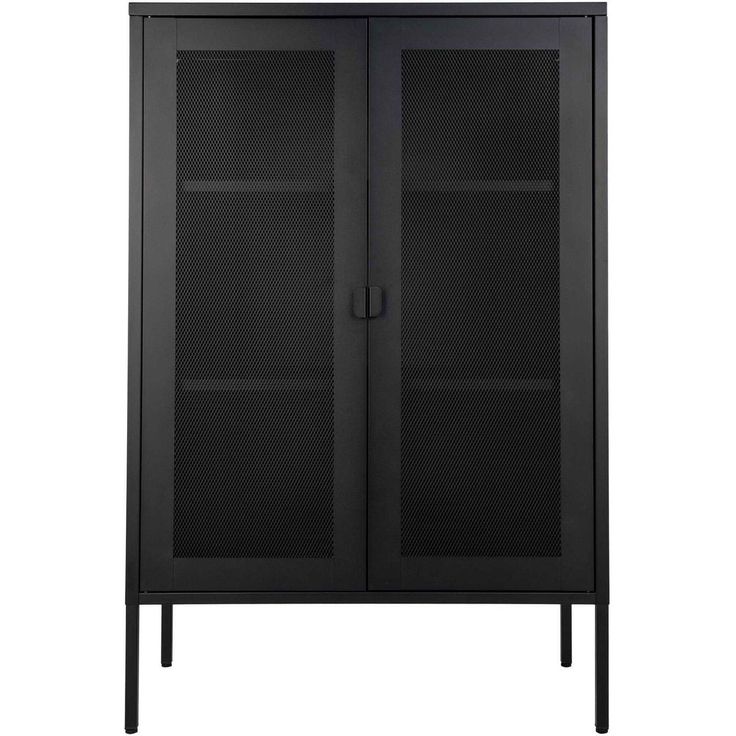 Vitriini House Nordic Melbourne, 80x40x120cm, 2 mesh-ovea, musta metalli